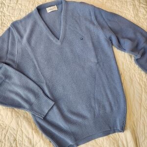 Dior Women's Powder Blue V-Neck Sweater